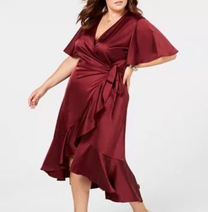 Burgundy Soprano Flonase wrap dress size 1X